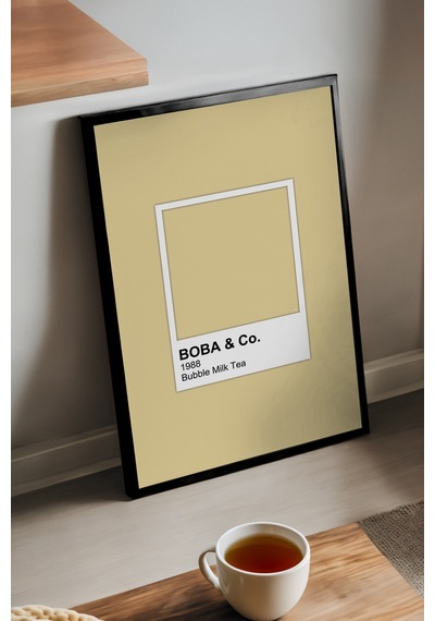 Pantone Bubble Milk Siyah Ahşap Çerçeveli Poster, Dekoratif Duvar Tablosu