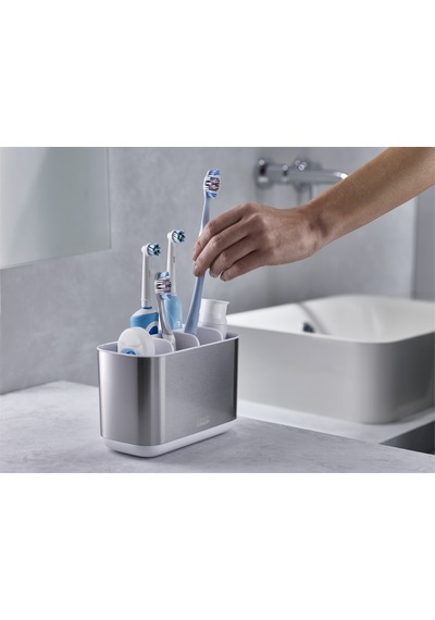 Joseph Joseph Easystore Steel Diş Fırçalık - Beyaz/gri Beyaz - Gri