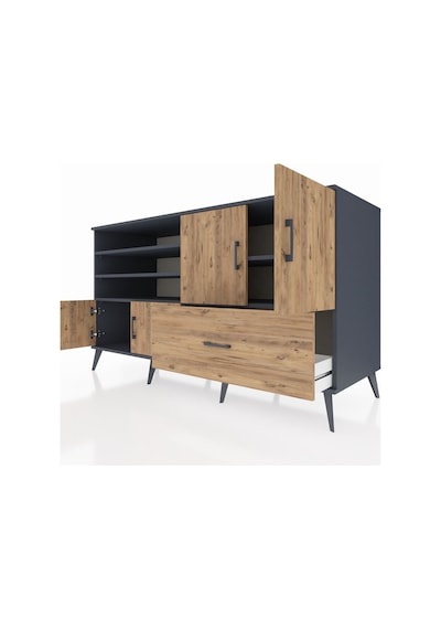 Kronos Konsol 5 Raflı Tek Çekmeceli 4 Kapaklı 176x59x99 Antrasit-çam Atlas Çam/atlas Çam - Antrasıt Kronos Konsol 5 Raflı Tek Çekmeceli 4 Kapaklı 176x59x99 Antrasit-çam Atlas Çam/atlas Çam - Antrasıt