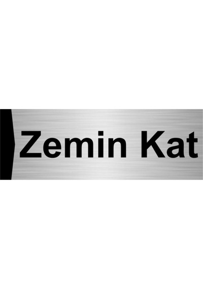 Zemin Kat 7x20cm Gümüş Renk Metal Yönlendirme Levhası
