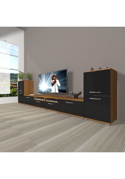 Decoraktiv Eko 9200 Slm Tv Ünitesi Tv Sehpası Ceviz - Siyah