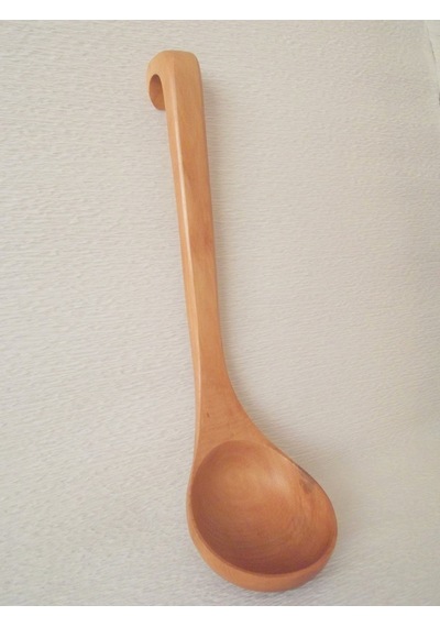 Kancalı Ahşap Kepçe Kahverengi
