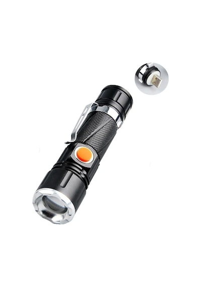 Watton Led Mıknatıslı Usb Şarjlı El Feneri Wt-622-46710 Siyah