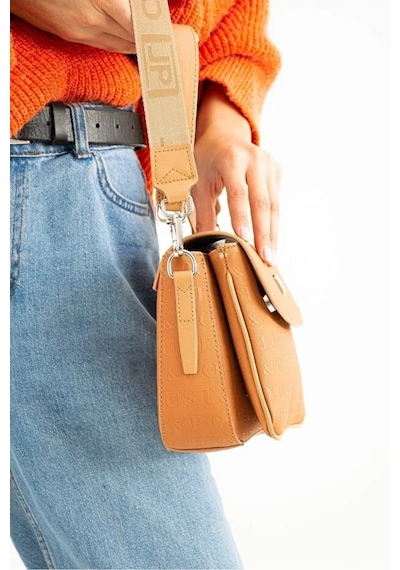 Just Polo Kadın Su Geçirmez Ayarlanabilir Askılı Lüks El & Omuz Çantası Shoulder Bag Ebat: 25 X 15 Cm Taba