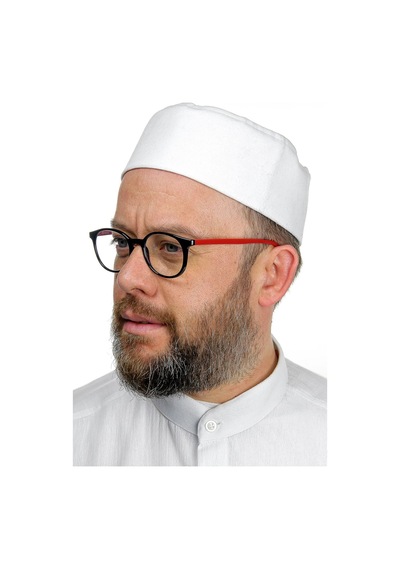 Kubbeli Sert Kalıp Takke - Beyaz Beyaz
