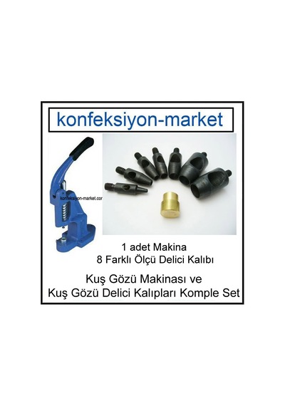 Tulumba El Presi Kuş Gözü Delici Zımba Makinası ve 8 Farklı Kalıp