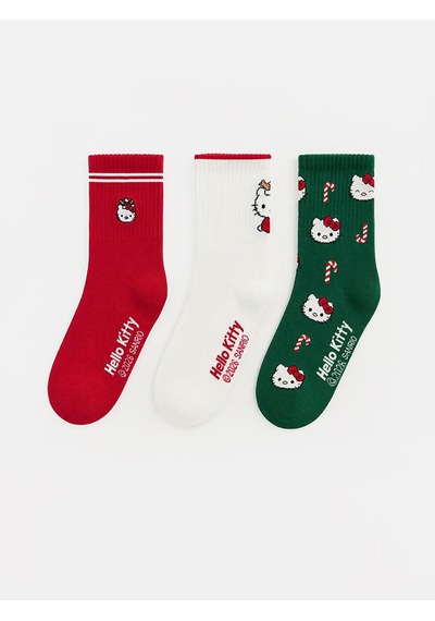 Lcw Dream Kırmızı Hello Kitty Baskılı Kadın Soket Çorap 3'lü