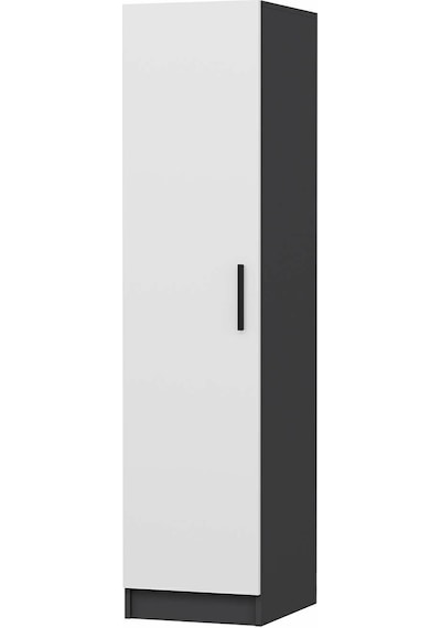 Minar Kale 1 Kapaklı Raflı Dolap Antrasit - Beyaz 190cm Çok Renkli