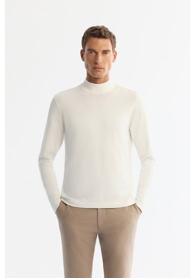 Avva Erkek Ekru Yarım Balıkçı Yaka Rayon Tüylenmeyen Regular Fit Triko Kazak A42y5100