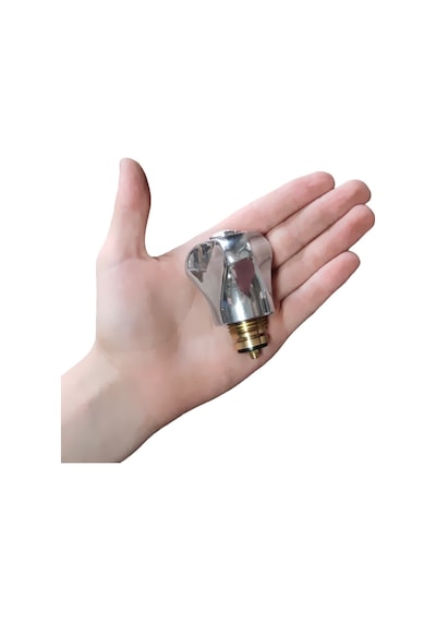 Büyük Ağır Tip Alfa Musluk Başlığı Çeşme Başı Salmastra Volan Takımı 155 Gr Altın - Gümüş