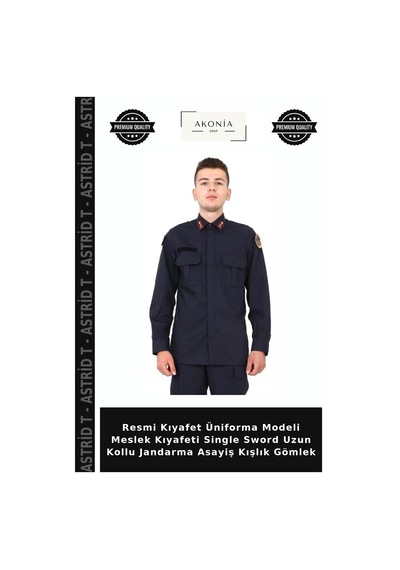 Resmi Kıyafet Üniforma Modeli Meslek Kıyafeti Single Sword Uzun Kollu Jandarma Asayiş Kışlık Gömlek Çok Renkli