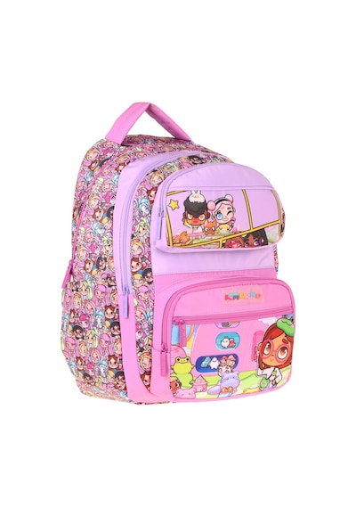 Kaukko Kids Beş Bölmeli Kız Çocuk Nagy Baskılı Pembe İlkokul Okul Sırt Çantası - L5333