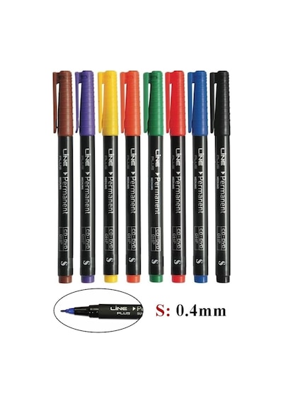 Asetat Kalemi 8 Renk 0.4 Mm 1 Paket Lineplus İnce Uçlu Cd Kalemi S Keçe Uçlu Kalem Silinmez Renkli Permanent Kalem Çok Renkli