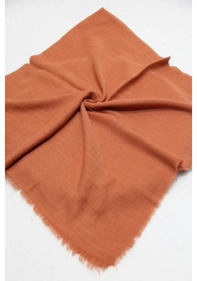 Melodi Scarf Kadın Tesettür Flamlı Eşarp Düz Flamlı Tülbent Taba Taba