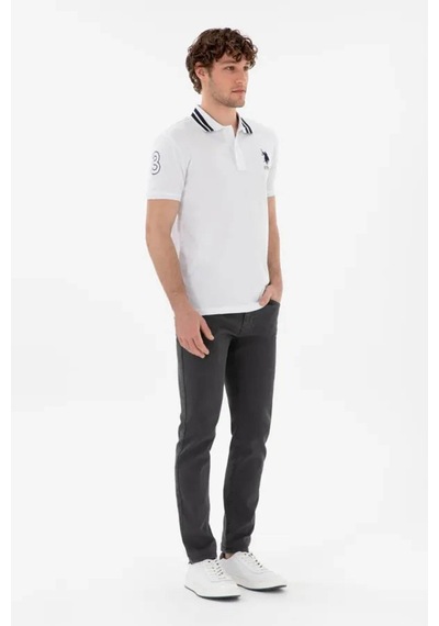 U.S. Polo Assn. Gsd01ıy026 Beyaz Erkek Polo Yaka T-shirt Pu-8728 L