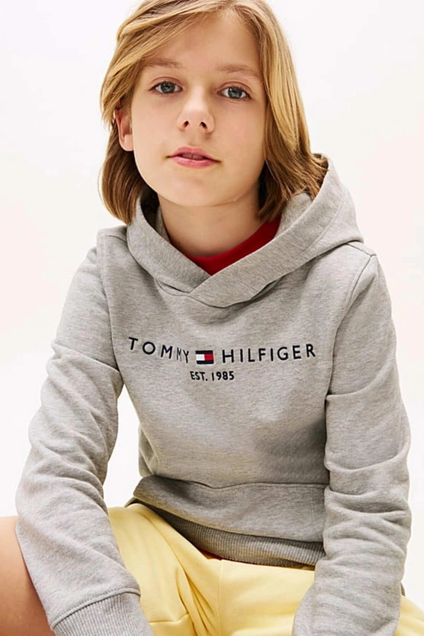Tommy Hilfiger Unisex Çocuk Th Essential Hoodie Kapüşonlu Sweatshirt - Gri-10982 Light Grey Heather Tommy Hilfiger Unisex Çocuk Th Essential Hoodie Kapüşonlu Sweatshirt - Gri-10982 Light Grey Heather