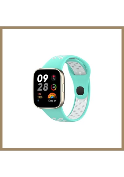 Bezos Redmi Watch 3 Spor Delikli Kordon - Turkuaz-beyaz 22