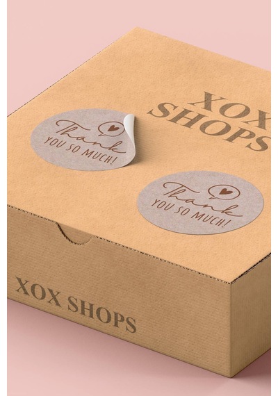 Thank You So Much Kraft Sticker 3x3cm St2221 Çok Renkli