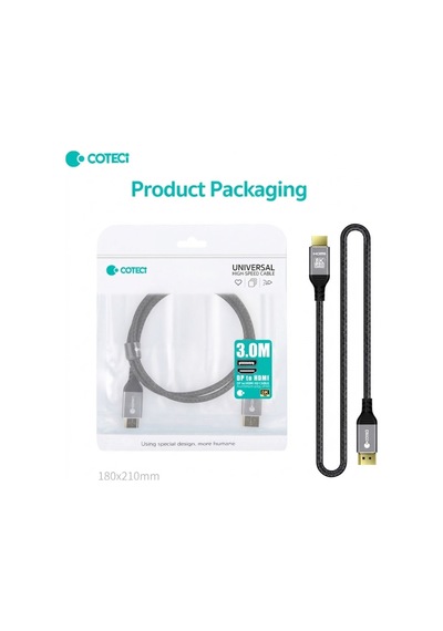 8k Displayport To Hdmı Kablo Dp 1.4 To Hdmı 2.1 4k 144hz 120hz Oyuncu Monitör Tv Kablosu 3 Metre