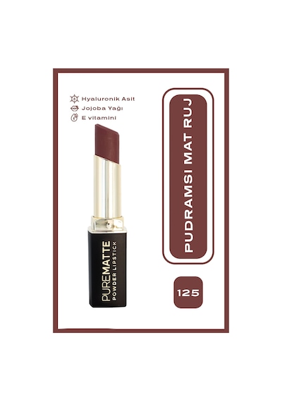 Pure Matte Powder Lipstick No: 125 - Pudralı Mat Ruj 125