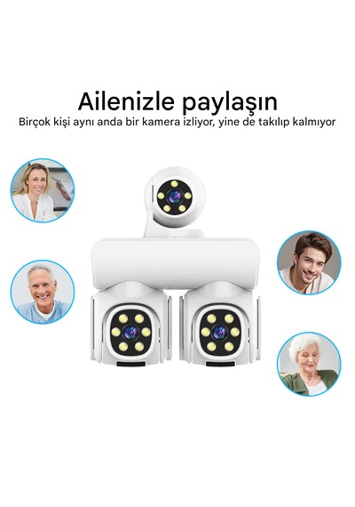 Full Hd 12mp 6k Speed Dome 3 Lens Renkli Gece Görüş İki Yönlü Ses