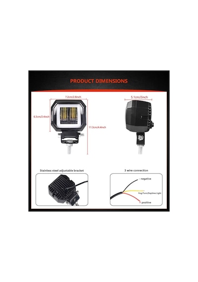 Sis Lambası Off Road 20W Projektör Angellı Delici Yayıcı 1 Adet