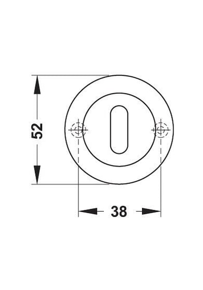 Hafele Yuvarlak Oda Kapı Kolu Rozeti 52mm, Antik Gümüş Renk