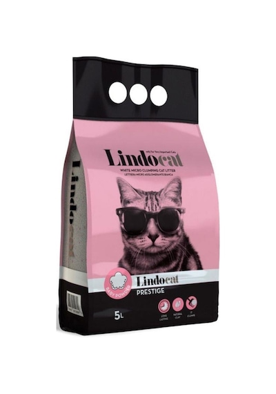 Lindocat Prestige Bebek Pudra Kokulu Topaklanan İnce Taneli Bentonit Kedi Kumu 5 Lt