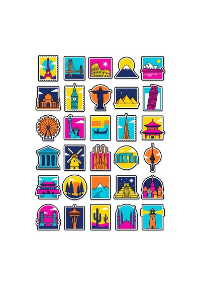 Posta Pulu Koleksiyon Pop Sticker Seti 150 Adet - 5'li Mega Paket - Laptop Defter Ajanda Etiketi Çok Renkli