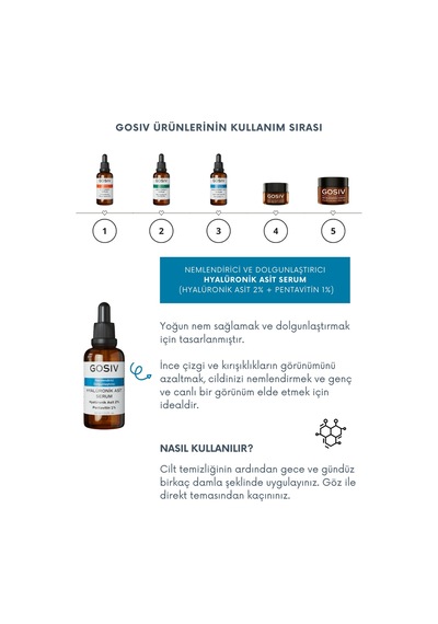 Gosiv Nemlendirici ve Dolgunlaştırıcı Hyalüronik Asit Serum 30 ML