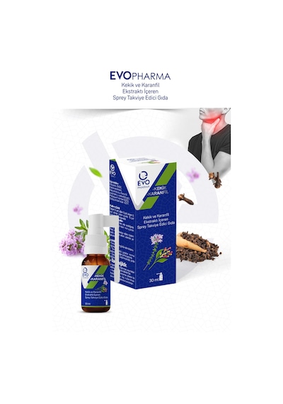 Evo Pharma Kekik ve Karanfil Ekstraktı İçeren Sprey Takviye Edici Gıda 30 ML