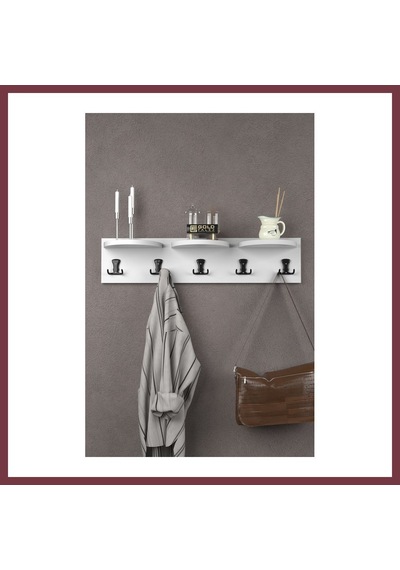 Storeşahin 5'li Duvar Askılığı Beyaz 80 Cm Shn0720