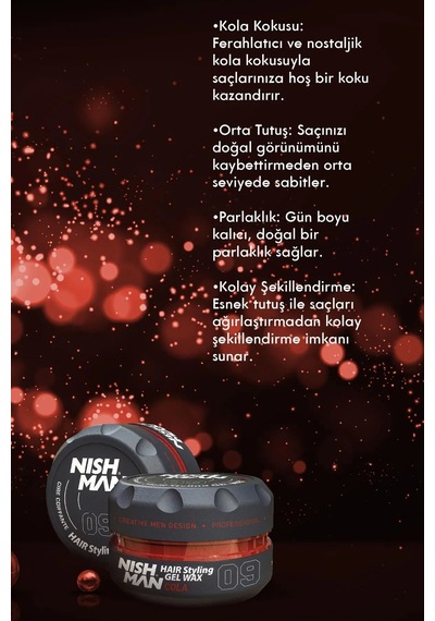 09 Saç Şekillendirici Ultra Sert Parlak Wax 100 Ml