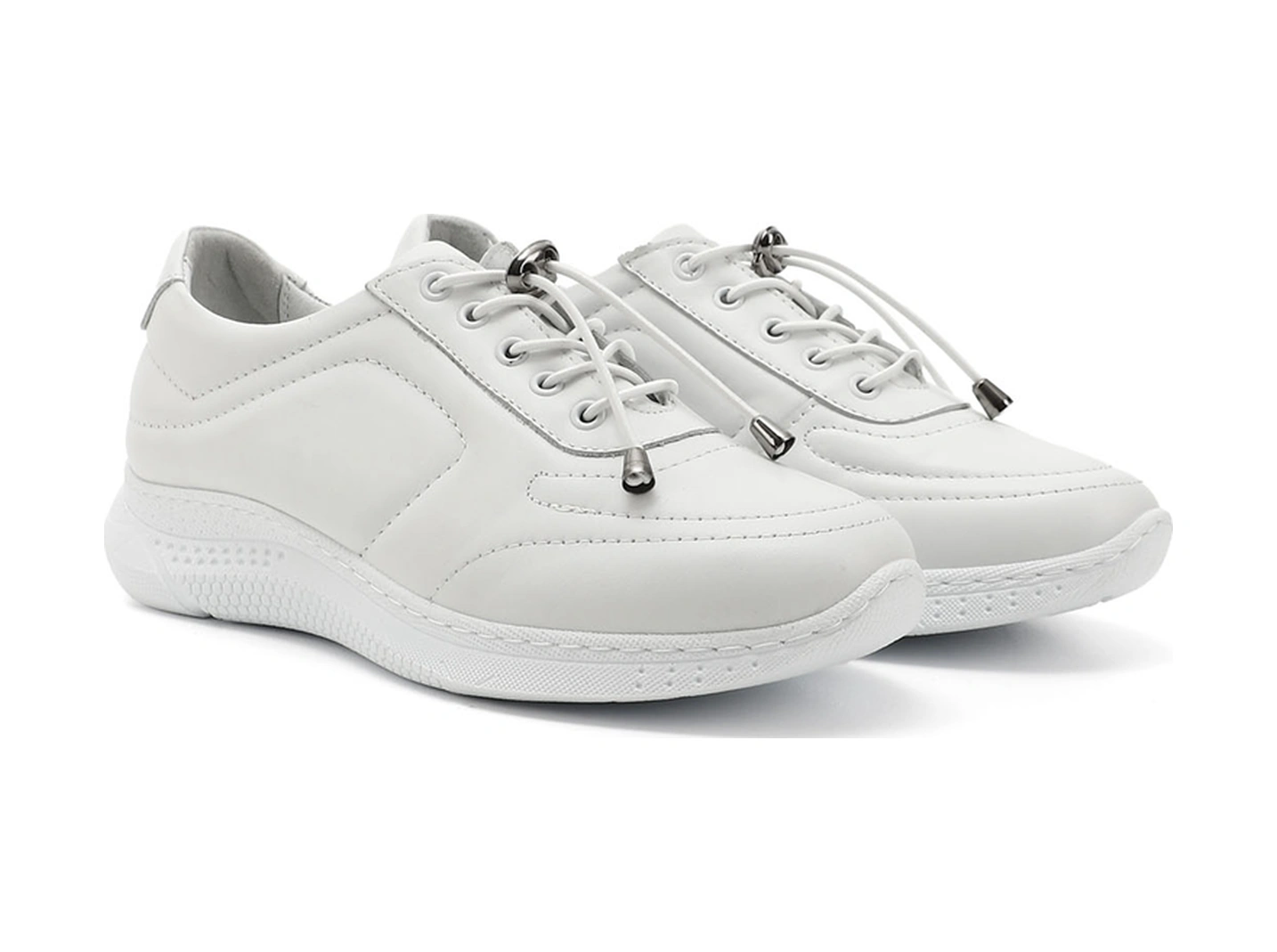 Gönderi(R) Gönderi R Kadın Beyaz Bağcıklı Dolgu Taban Hakiki Deri Sneaker Ddza80742320 Beyaz
