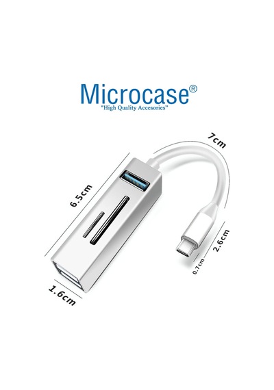Type-c To Usb 3.0 Çoğaltıcı Hub Kart Okuyuculu 5in1 Usb Otg Sd/tf - Al3572