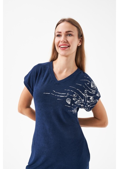 Relax Mode Kadın Havlu Elbise - 45609 Lacivert