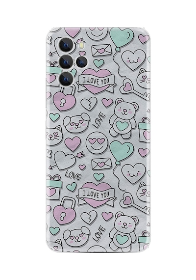 Omix X700 Kılıf Resimli Desenli Silikon Platinium Series I Love You 1882