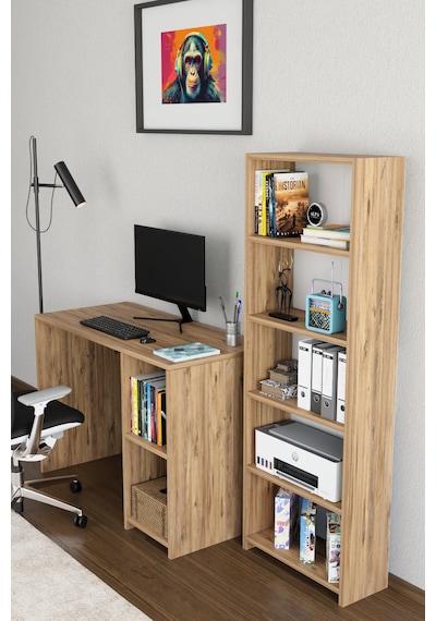 Kitaplıklı Çalışma Masası Bilgisayar Masası Raflı Öğrenci Ofis Masası 5 Raflı Ders Çalışma Masası Atlantik Çam Kitaplıklı Çalışma Masası Bilgisayar Masası Raflı Öğrenci Ofis Masası 5 Raflı Ders Çalışma Masası Atlantik Çam
