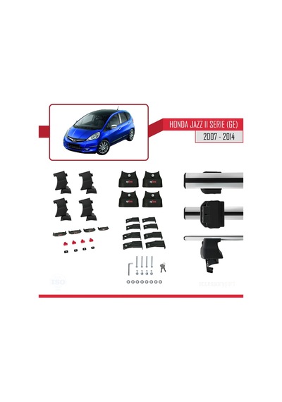Honda Jazz Iı Serie / Fit Ge 2007-2014 Arası İle Uyumlu Ace-4 Ara Atkı Tavan Barı Gri