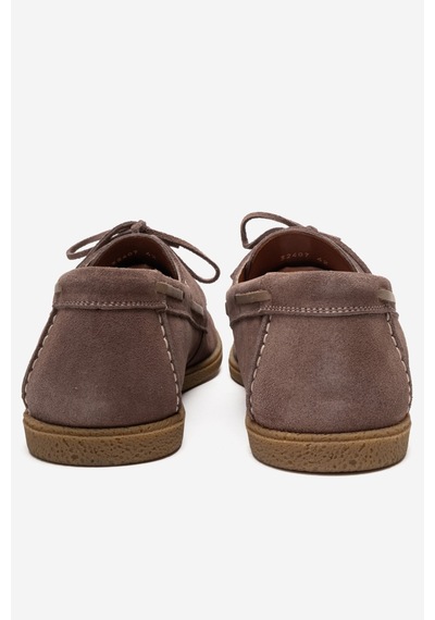 Marcomen Erkek Bağcıklı Düz Taban Loafer Ayakkabı Gerçek Deri Mc 21381 Vizon
