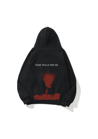 Startmore Unisex Time Tells Truth Sweatshirt Hoodie Siyah Siyah
