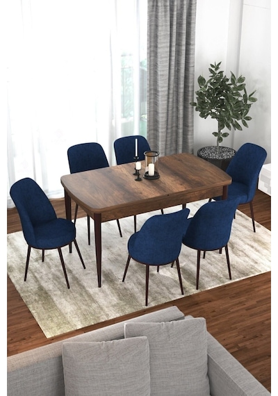 Canisa Concept Kor Serisi 70x114 Açılabilir Mutfak Masası Takımı Barok Desen Masa 6 Lacivert Sandalye Masa Barok Sandalyeler Lacivert Canisa Concept Kor Serisi 70x114 Açılabilir Mutfak Masası Takımı Barok Desen Masa 6 Lacivert Sandalye Masa Barok Sandalyeler Lacivert