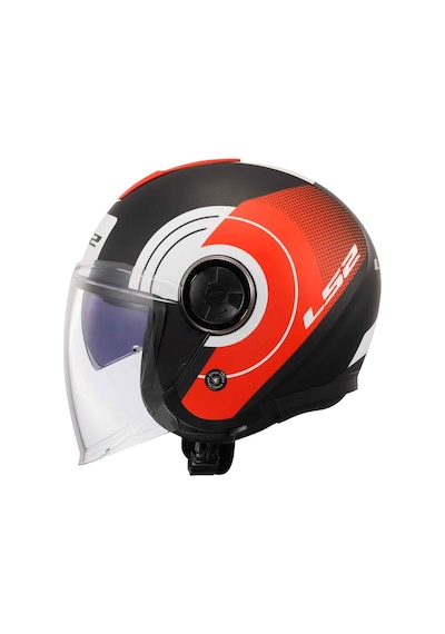 Ls2 Classy Disko Açık Motosiklet Kaskı-9559 Siyah - Kırmızı - Beyaz