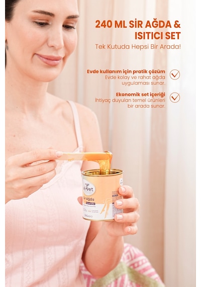 Vivet Sir Ağda 240 Ml Isıtıcı Set Kutulu