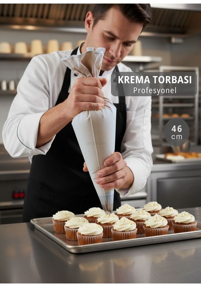 Profesyonel 46 Cm Krema Torbası Bez Seri Üretim Ve Hızlı Pasta Kaplama beyaz