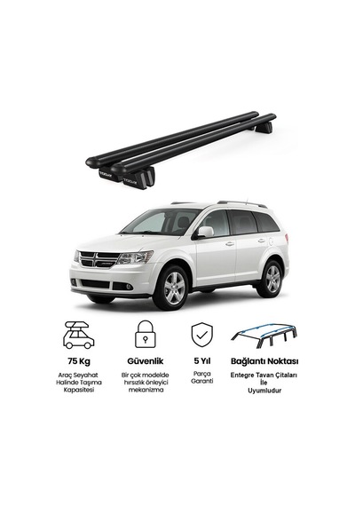 Pençe Dodge Journey Ara Atkı 2008-2011 Uyumlu Siyah Ara Atkı Port Bagaj Tavan Barı