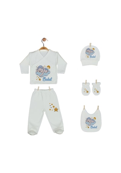 Pia Baby Gl 2001 İsme Özel Ayıcıklı Yastık Zıbın Set Mavi
