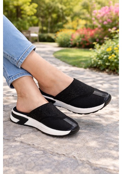 Kadın Günlük Rahat Slip-on Spor Terlik Siyah
