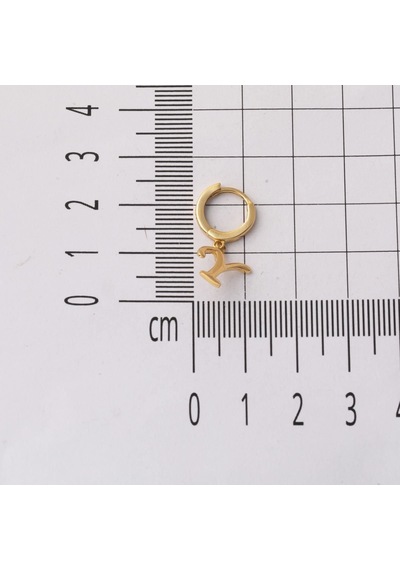 Y Harf Sallantılı Halka Küpe 14 Ayar Altın Kpeg32414
