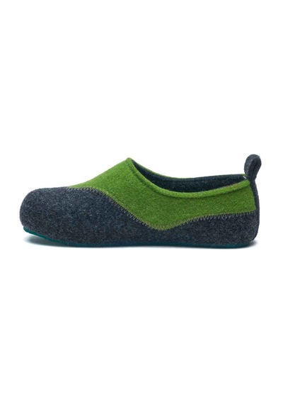 Comfortfusse Yewsh - Kadın Ortopedik Yün Keçe Ev Ayakkabısı Koyu Gri Yün